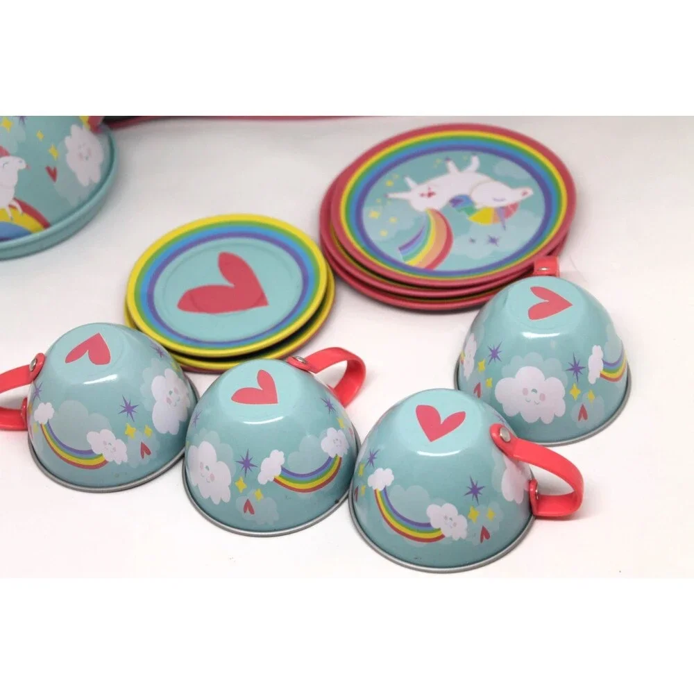 Schylling 14 Piece Unicorn Tin Set Children's Pretend Play Set 2017